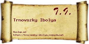 Trnovszky Ibolya névjegykártya